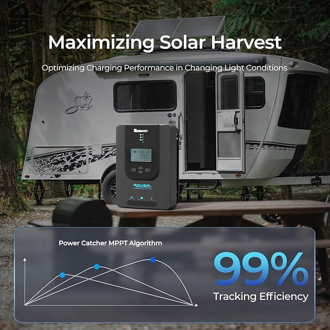 Renogy Solar Charge Controller (Bluetooth) -Rover 30A 12V24V Auto DC Input MPPT Charge Controllers