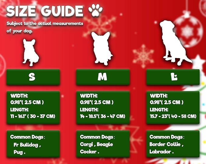DOGWONG LED Dog Collar - Christmas Red Plaid Heavy Duty Light up Dog Collars - Rechargeable
