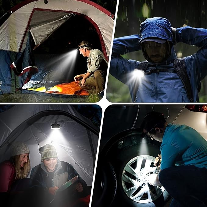 Lsnisni Headlamp Rechargeable 2 Pack, 2000 Lumen Ultra-Light Bright LED Head Lamp with White Red