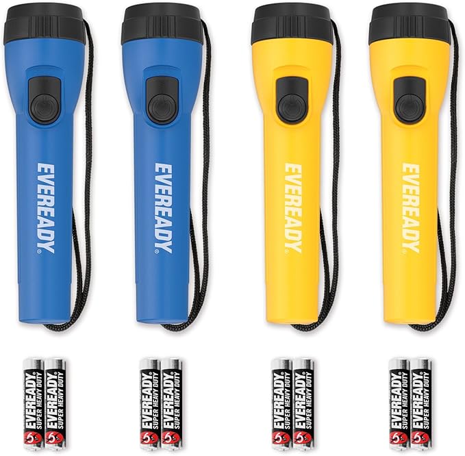 EVEREADY LED Flashlights (4-Pack), Bright Flashlights for Emergencies and Camping Gear, Flash Light