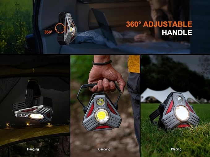 CP50R Rechargeable Lantern Flashlight, 5500 Lumen Spotlight & Floodlight, Multi-Color LEDs