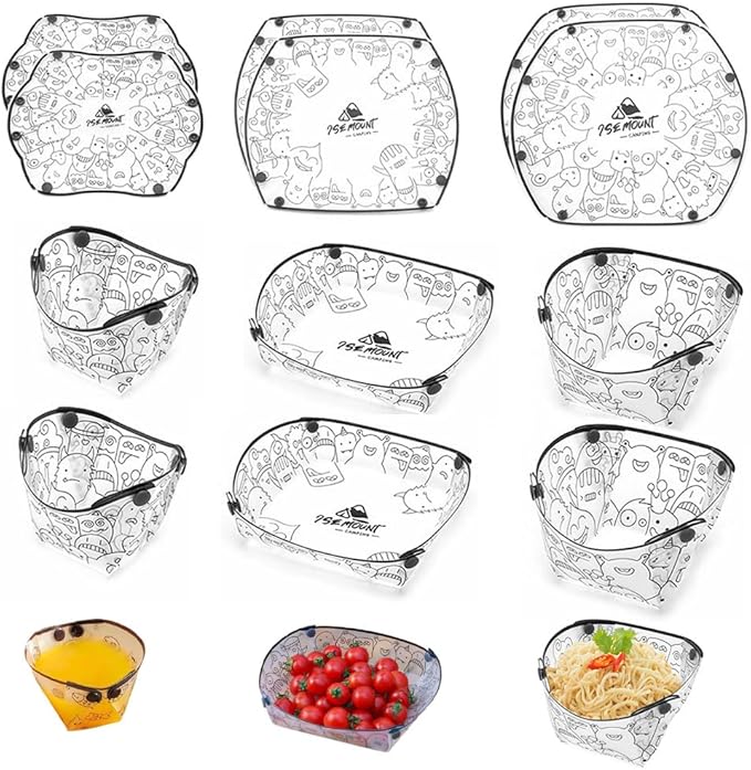 MIUPOO Collapsible Bowl Plate Cup Set,Portable Mess Kit,Food Grade Material Free Folding Plate for