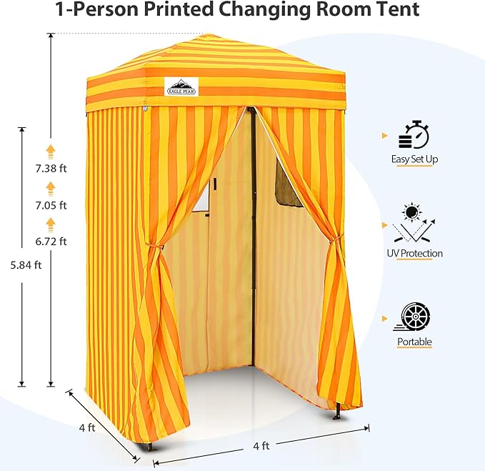 EAGLE PEAK Flex Ultra Compact 4x4 Pop-up Canopy, Sun Shelter, Changing Room, Portable Privacy