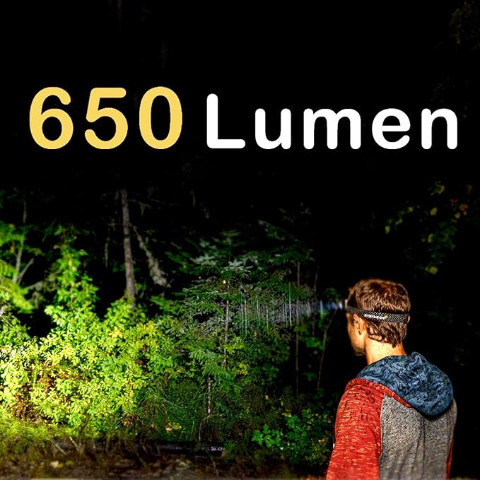 Everbeam H6 Pro LED Head Torch Headlamp, Motion Sensor Control, 650 Lumen Bright 20 Hours Runtime