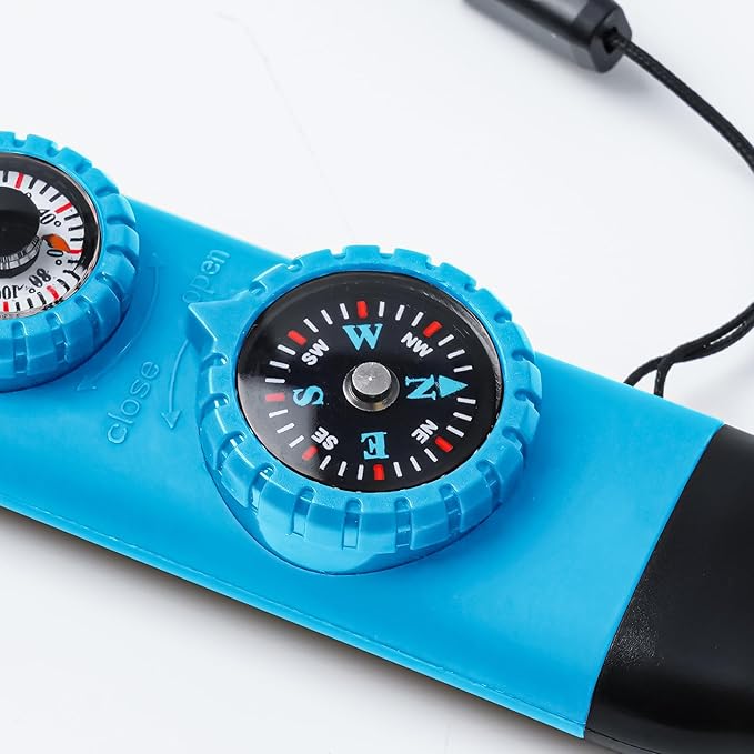 Emergency Survival Safety Whistle，Whistle for Kids with Lanyard,Compass,Thermometer,Ideal for