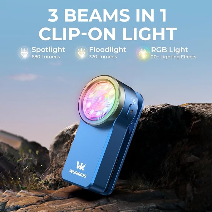 Wurkkos HD03 Rechargeable Flashlights EDC Clip-on Light, Bright 680 Lumens Pocket Flashlight