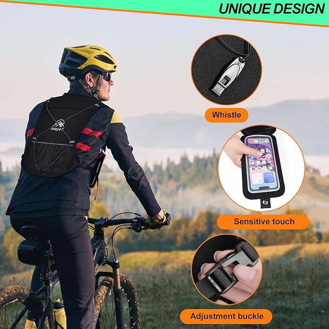 Running Vest for Women Men, Lightweight (194g/8 Bags) Hydration Backpack Phone Holder Vest for