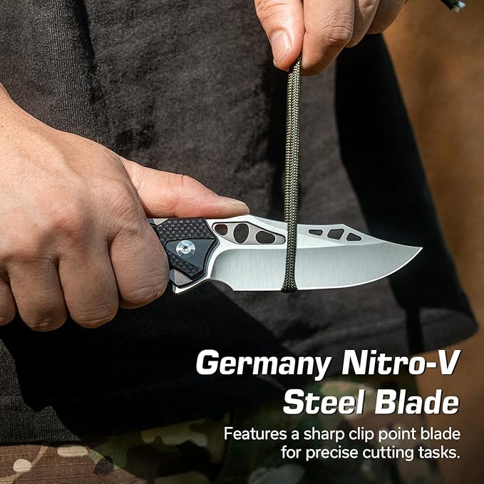 CIVIVI Pocket Knife for Men, Biophase Flipper Tactical Folding Knife, 3.48" Nitro-V Blade Aluminum