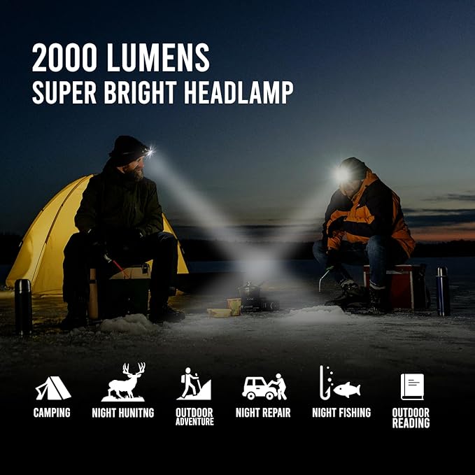 Phone Skope 3oz. Waterproof LED Headlamp with Red Light, Hands Free Torch for Hunting, Camping, or