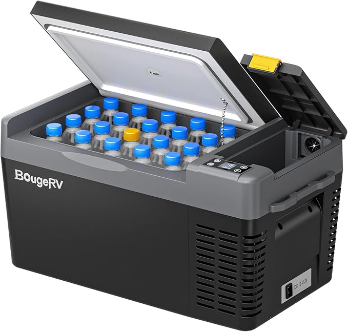 BougeRV 12 Volt Refrigerator, CRPRO 21 Quart 12V Car Fridge, Portable Freezer (-8℉~50℉), Compressor