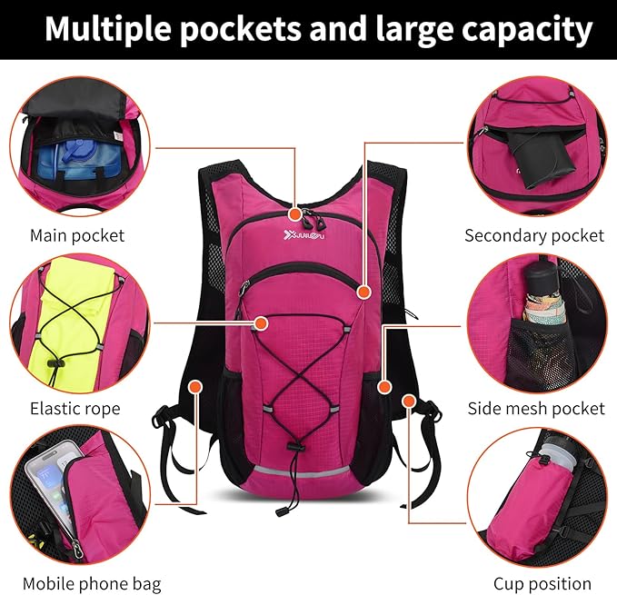 15L Small Hiking Backpack Lightweight Hydration Backpack for Men Women, Warterproof Hiking Daypack