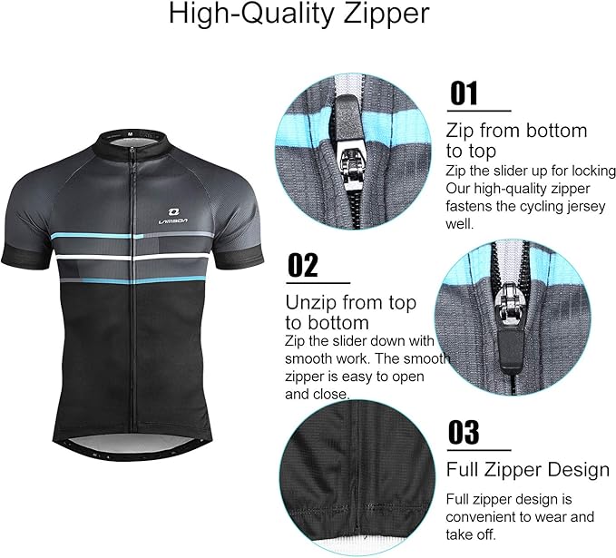 LAMEDA Men's Cycling Jersey Breathable Lightweight Bike Jersey Short Sleeve Quick Dry Moisture