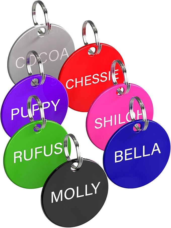 Dr. Fremont's Custom Pet ID Tag | Large, Round, Anodized Aluminum | Many Colors & Shapes | Strong