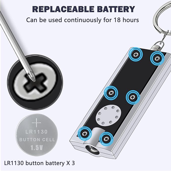 Mini LED Keychain Flashlight, Tiny Ultra Bright White Light Pocket Key Ring LED Flashlights for