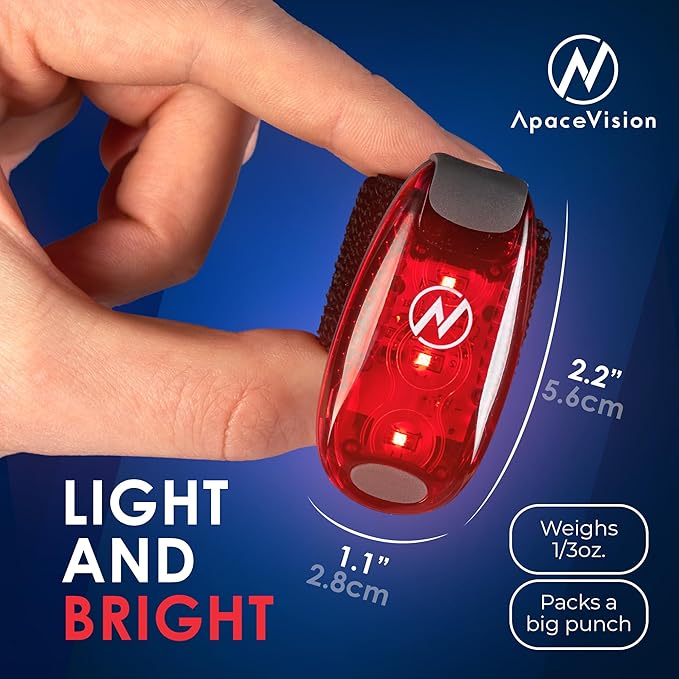 LED Safety Light (2 Pack) - Clip On Strobe/Running Lights for Runners, Dog, Bike, Walking, Boat