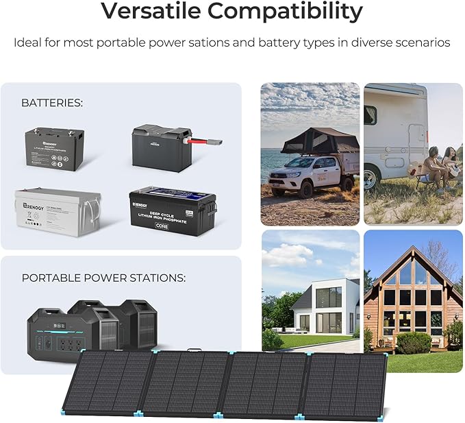 Renogy 300W Portable Solar Panel Suitcase, 25% High Efficiency N-Type Foldable Solar Charger for