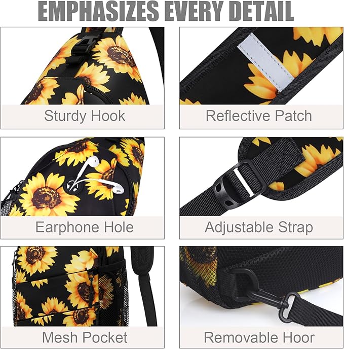 Crossbody Bags for Women Men Trendy Sling Bag Bakpack Casual Chest Bag with Convertible Shoulder