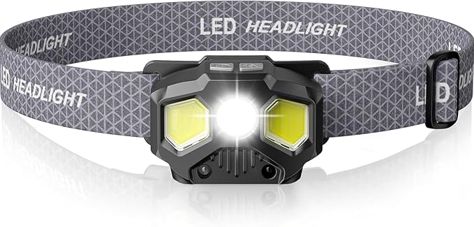 Rechargeable Headlamp with Red/Green/White 14 Modes, 1400 Lumens LED Head lamp Ultra-Bright