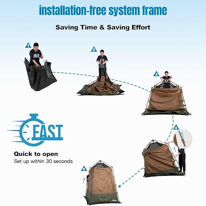 Camping Shower Tent Deluxe Changing Room Easy Set Up Privacy Shelter,Large Toilet Tent with Floor