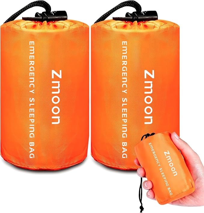 Zmoon Emergency Sleeping Bag Survival Bag, Portable Waterproof Thermal Bivy Sacks,Bivvy