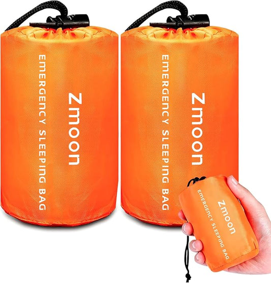 Zmoon Emergency Sleeping Bag Survival Bag, Portable Waterproof Thermal Bivy Sacks,Bivvy