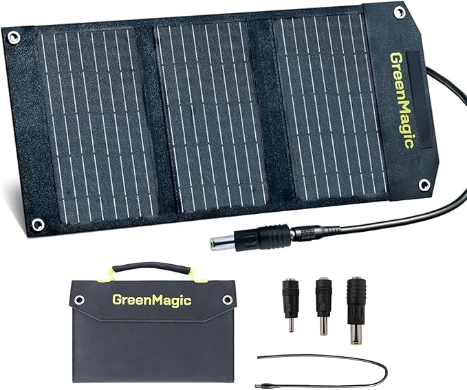Greenmagic 20 Watt Portable Solar Battery Charger Ideal for Power Battery, Power Station