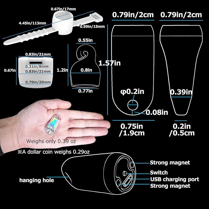 USB Mini LED Lantern, 2 Pack Waterproof EDC Keychain LED Flashlight for Camping, Type-C