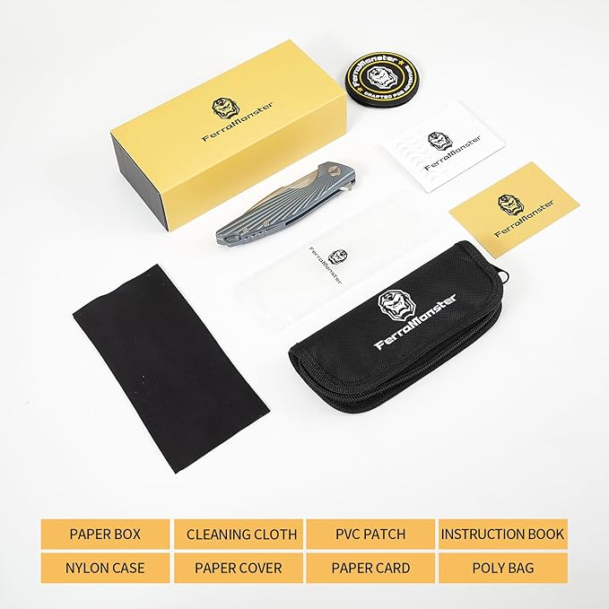 Folding Knife pocket knife EDC Knife With Clip Survival knife Hunting knife - M390 Steel Titanium
