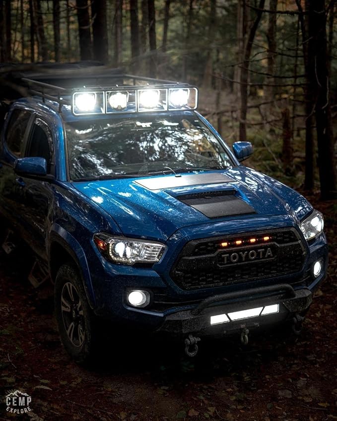 Lensun 50W 12V Hood Flexible Solar Panel for Toyota Tacoma 3rd Gen (2016-2023) TRD Sport/Pro - Off