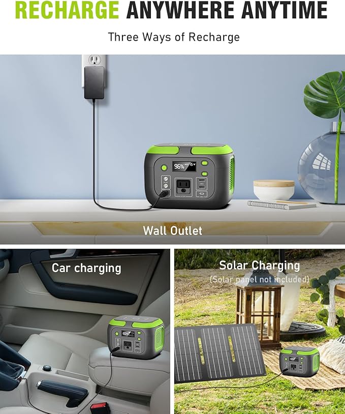 200W Portable Power Station, SinKeu 42000mAh Solar Generator With 110V AC Outlet, DC, USB C, USB