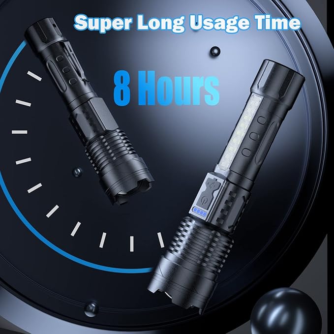 Cinlinso Flashlight High Lumens Rechargeable 2 Pack, 990000 Lumen Super Bright Led Flashlights with