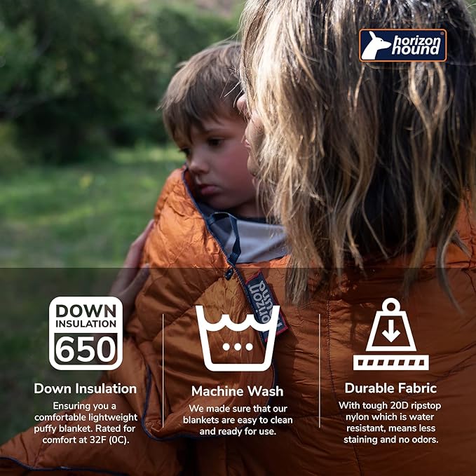 Horizon Hound Down Camping Blanket - Outdoor Travel Quilt | Sustainable, Insulated, Lightweight &