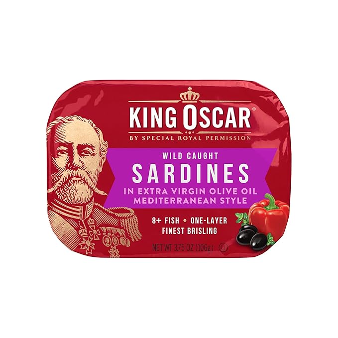 King Oscar Premium Sardines in Extra Virgin Olive Oil, Mediterranean Style, 3.75 Ounce Cans (Pack