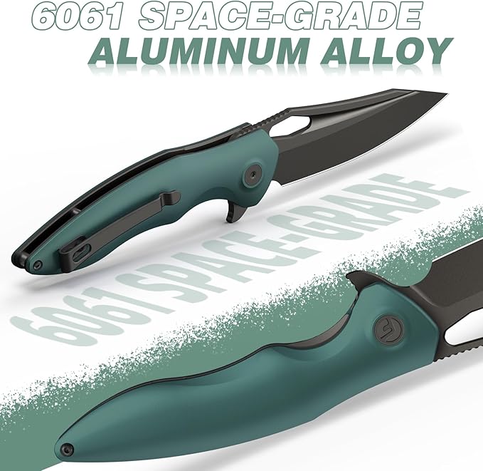 FINTISO Apollo Pocket Knife, 3.3" 14C28N Blade Aluminum Alloy Handle Folding Knife with Liner Lock