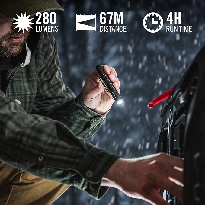 COAST XT10R 280 Lumen USB-C Rechargeable Pocket Flashlight/Penlight with TWIST FOCUS and Two-Way