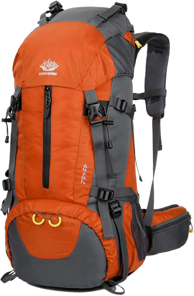 WoneNice 50L(45+5) Waterproof Hiking Backpack - Outdoor Sport Daypack with Rain Cover