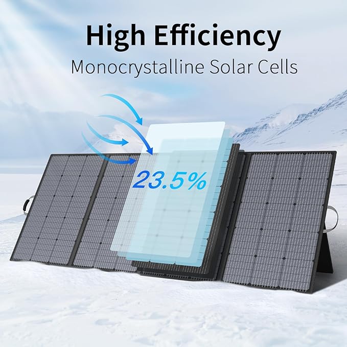 400W Portable Solar Panel, Lightweight Foldable Solar Panels Complete with an Adjustable Kickstand