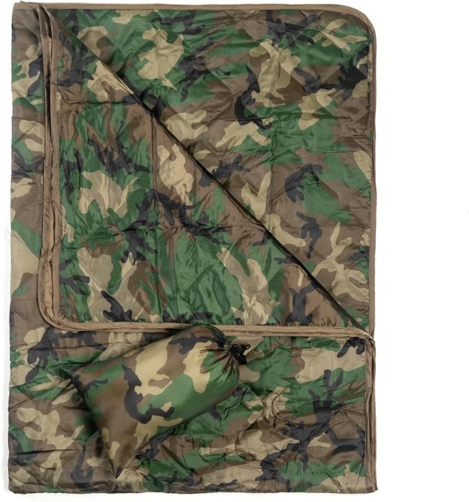 Poncho Liner Military Insulation Outdoor Camping Blanket for Travel, Beach, Grass, Picnic, Car
