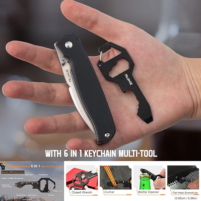 EDC Folding Small Pocket knife for men, women, 14C28N,Liner Lock,G10 Lightweight Handle, Cold
