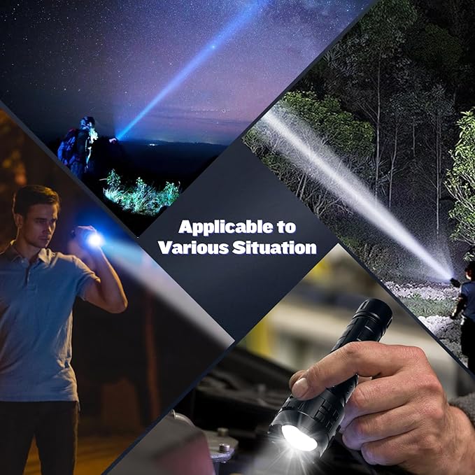 Flashlights High Lumens Rechargeable, 1000000 Lumens Hight Lumens Super Bright Handheld LED Flash