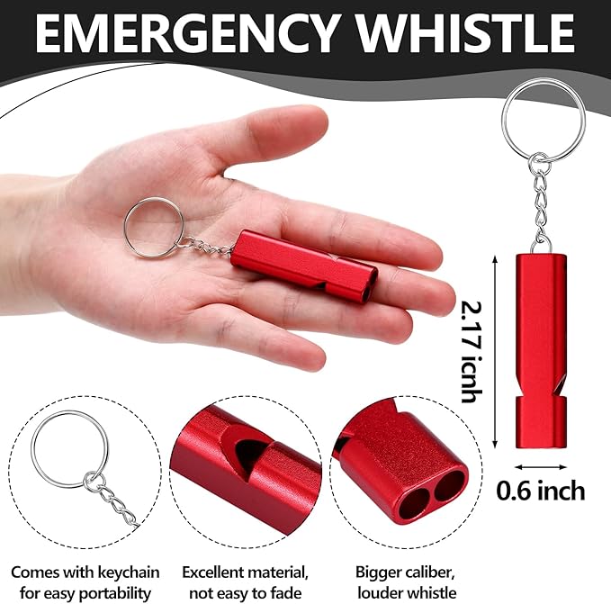 4 Sets Bear Bells with Whistle for Hiker, Loud Bear Bell with Emergency Whistle, Bear Bells for