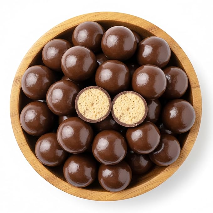 NY Spice Shop Belgian Dark Chocolate Malt Balls Party Decorations - 1 Pound Malted Milk Balls Candy