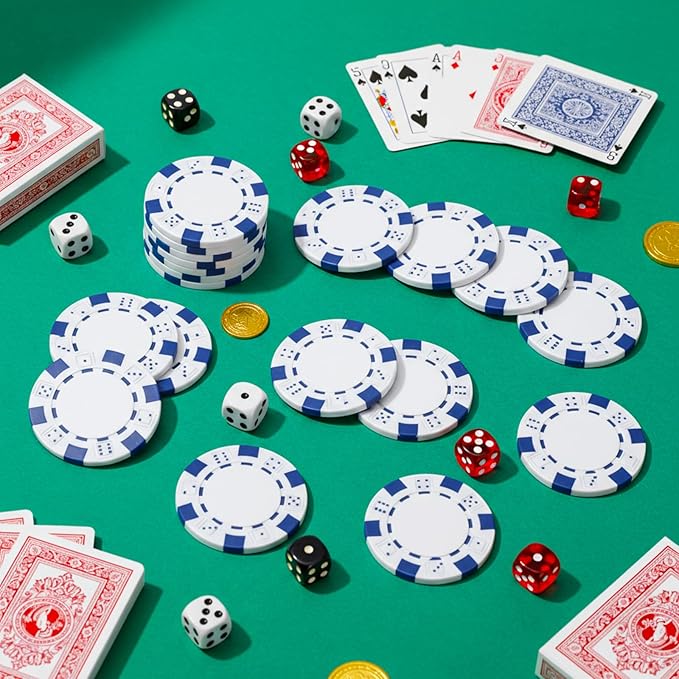 100 Pcs 11.5 Gram Poker Chips ABS Monte Carlo, 40 mm Bingo Chips Tokens Markers Blank Counting Bulk