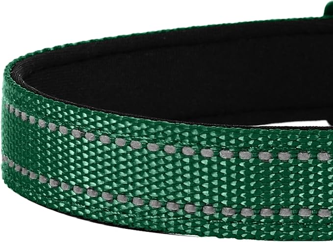 Reflective Dog Collar, Adjustable Soft Neoprene Padded Nylon Pet Collars with Buckle for Puppy and