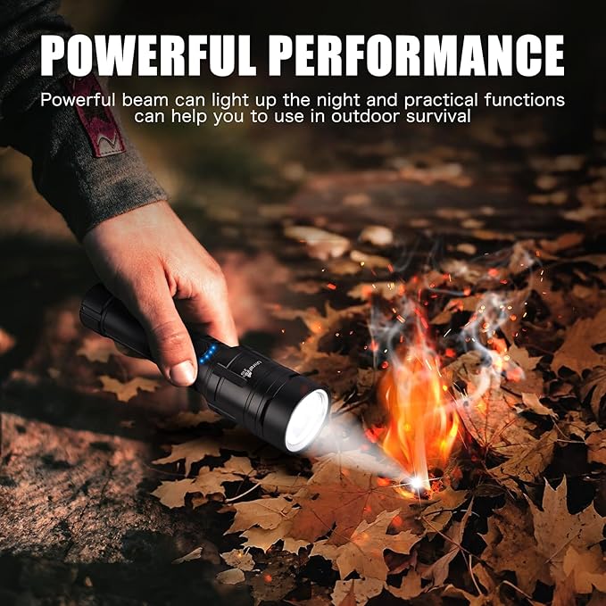 ULTRAFIRE Flashlights High Lumens with Ignition Lens, 1500 LM Super Bright Zoomable Tactical