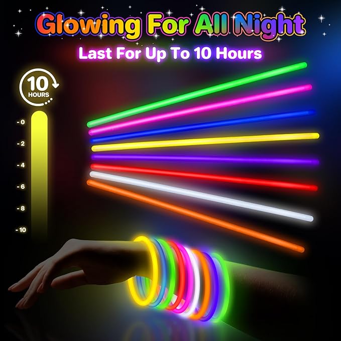 SpringFlower 400Pcs Glow Sticks Bulk Party Favor Supplies, Glow Sticks for Party Decorations