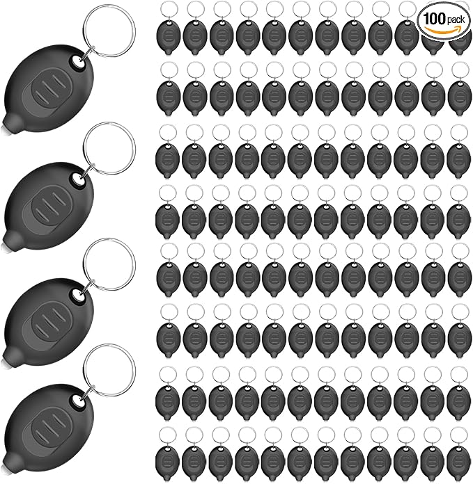 100PCS Mini LED Keychain Flashlight ??Ultra Bright White Light, Micro Pocket Torch for Emergency