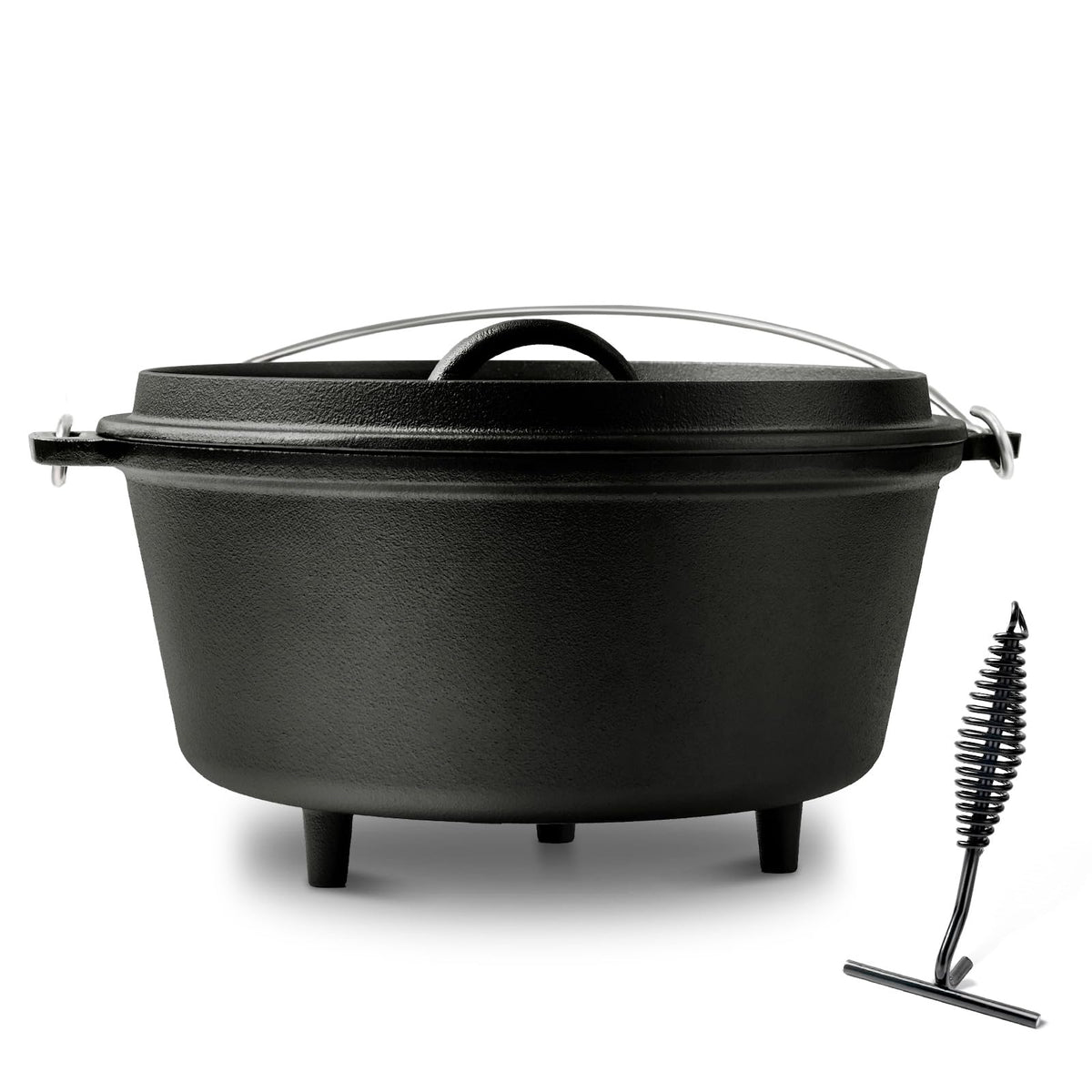 Blingco Cast Iron Dutch Oven - 8QT, Pre-Seasoned, Cast Iron, Large - product view 1