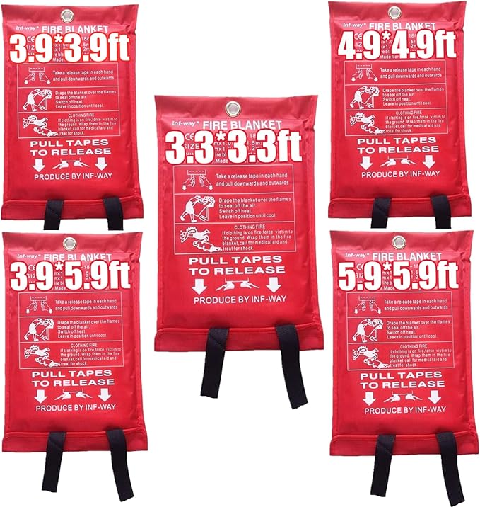 Inf-way Emergency Fire Blanket for Home and Kitchen, 5 Size for Choice, 1 Pack Extra Large Fire