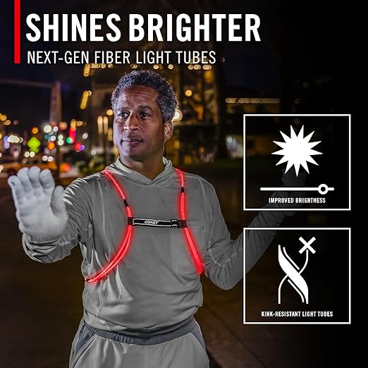 COAST LH150 Version 2.0 Rechargeable LED Hi-Vis Lighted Vest, 6+ Color Modes, Reflective, One Size